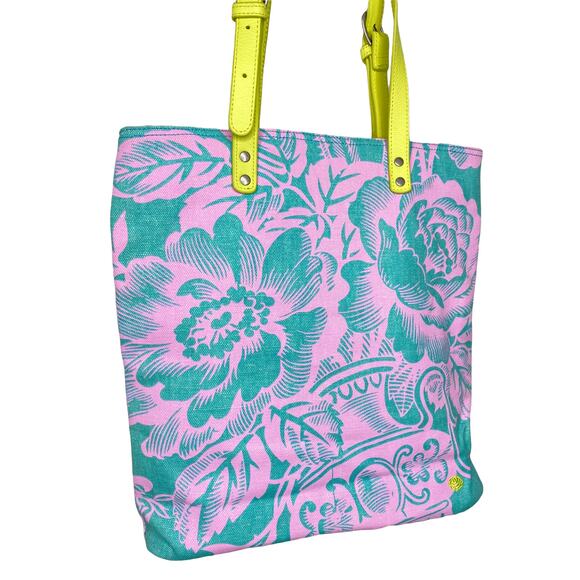 Amy Butler for Kalencom Harper Tote - Turquoise, Pink, and Lime Green - Picture 3 of 9
